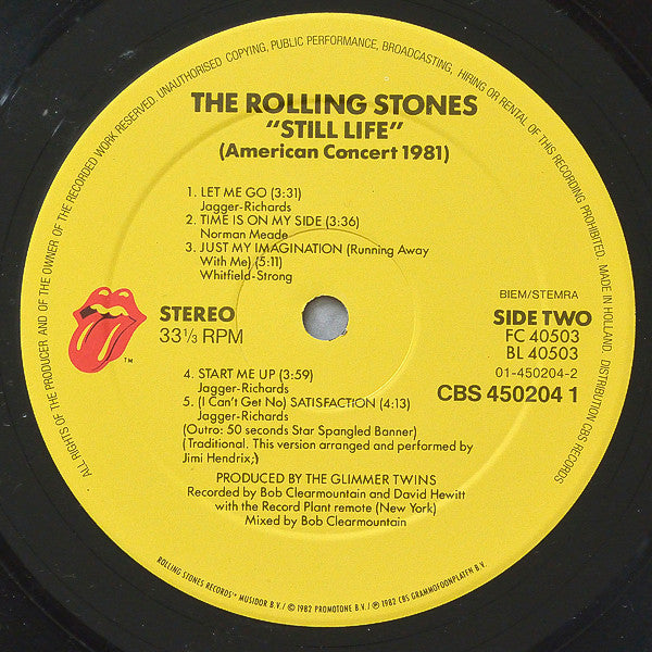 The Rolling Stones : Still Life (American Concert 1981) (LP, Album, RE, 261)