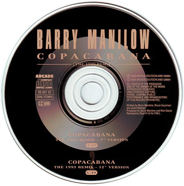 Barry Manilow : Copacabana (The 1993 Remix) (CD, Maxi)