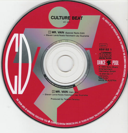 Culture Beat : Mr. Vain (CD, Single, Car)