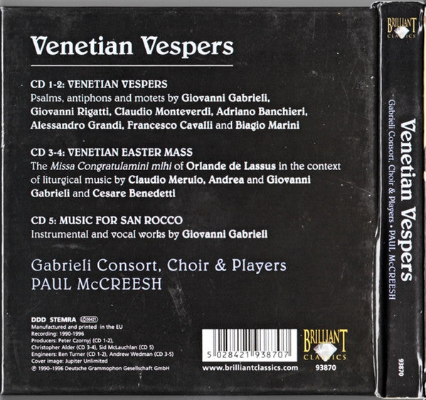 Gabrieli Consort, Paul McCreesh : Venetian Vespers (5xCD + Box, Comp)