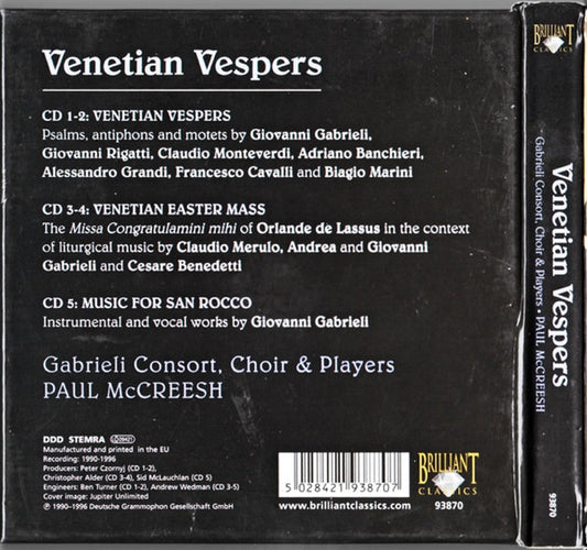 Gabrieli Consort, Paul McCreesh : Venetian Vespers (5xCD + Box, Comp)