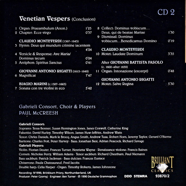 Gabrieli Consort, Paul McCreesh : Venetian Vespers (5xCD + Box, Comp)