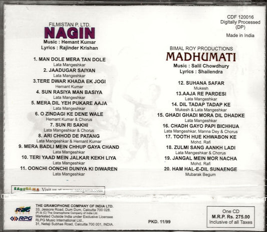 Hemant Kumar / Salil Chowdhury : Nagin / Madhumati (CD)