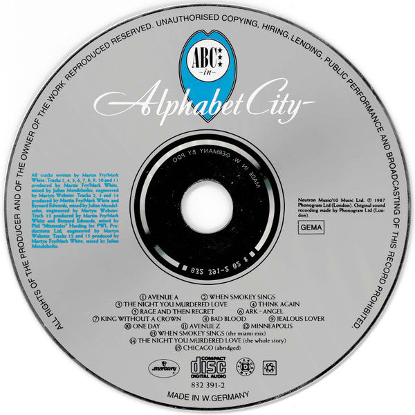 ABC : Alphabet City (CD, Album)