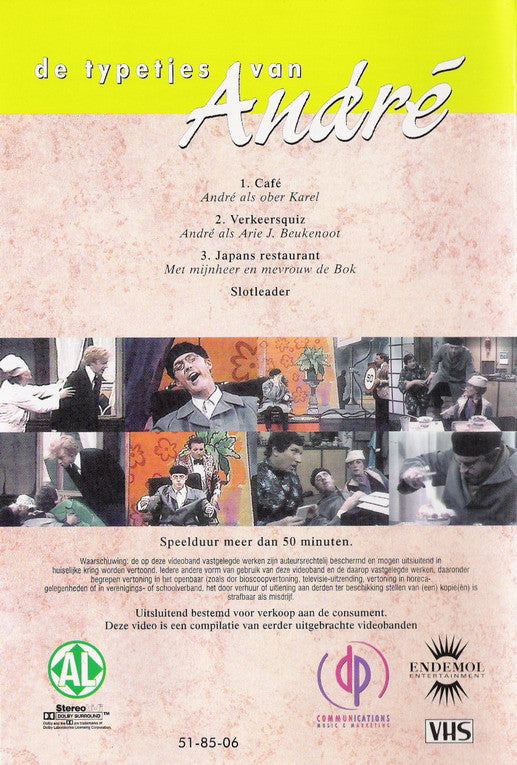 André van Duin : De Typetjes Van André Deel 1 (VHS, Comp)