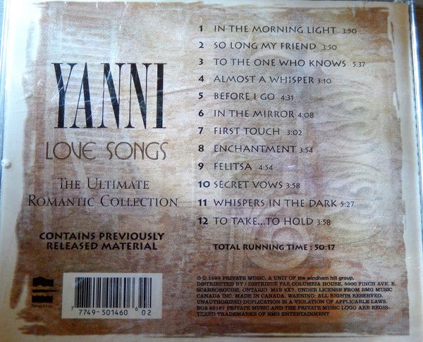 Yanni (2) : Love Songs (CD, Comp)