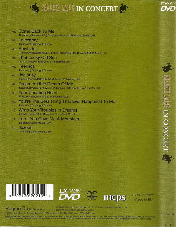 Frankie Laine : Frankie Laine In Concert (DVD-V, PAL, SECAM)