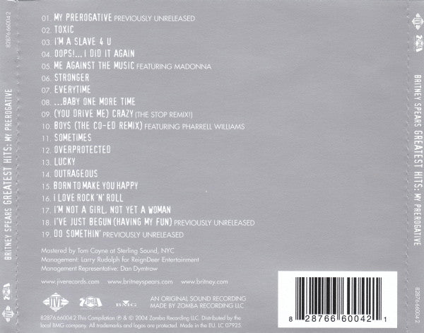 Britney Spears : Greatest Hits: My Prerogative (CD, Comp)