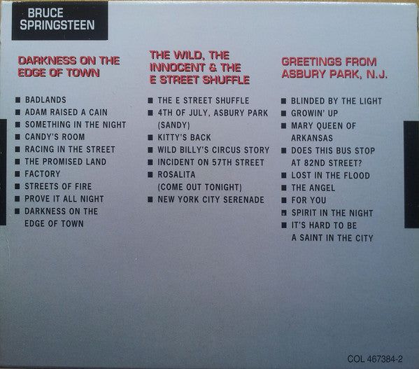 Bruce Springsteen : Darkness On The Edge Of Town / The Wild, The Innocent And The E-Street Shuffle / Greetings From Asbury Park N. J. (CD, Album, RE + CD, Album, RE + CD, Album, RE + Bo)