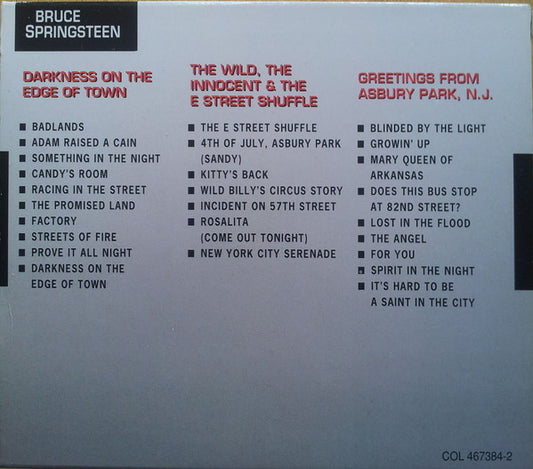 Bruce Springsteen : Darkness On The Edge Of Town / The Wild, The Innocent And The E-Street Shuffle / Greetings From Asbury Park N. J. (CD, Album, RE + CD, Album, RE + CD, Album, RE + Bo)