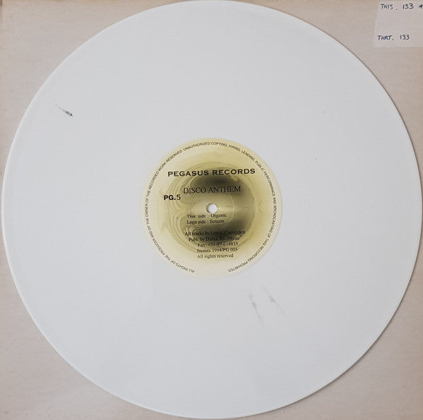 Disco Anthem : Scream / Organic (12", Whi)