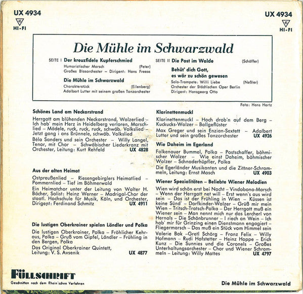 Various : Die Mühle Im Schwarzwald (7", EP, Mono, Ora)