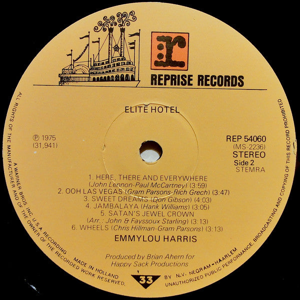 Emmylou Harris : Elite Hotel (LP, Album)