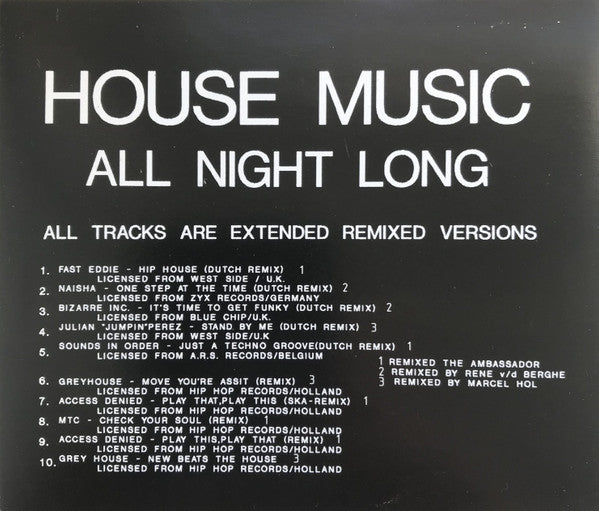 Various : House Music All Night Long (CD, Comp)