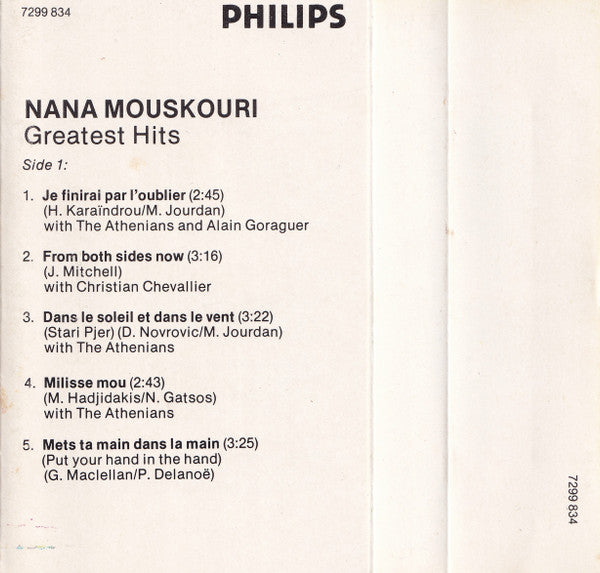 Nana Mouskouri : Greatest Hits (Cass, Comp, RE)