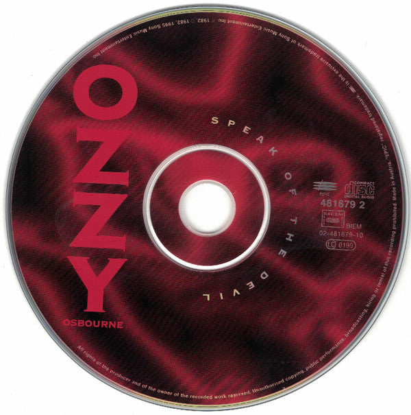 Ozzy Osbourne : Speak Of The Devil (CD, Album, RE, RM)
