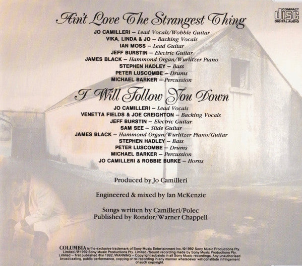 The Black Sorrows : Ain't Love The Strangest Thing (CD, Single)