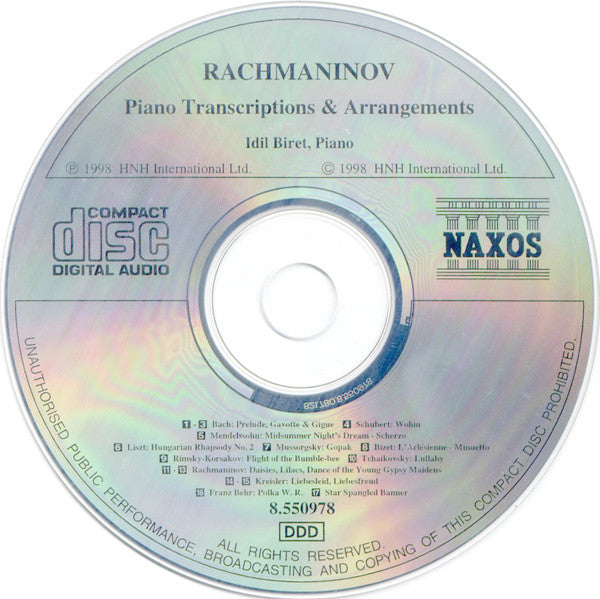 Sergei Vasilyevich Rachmaninoff - Idil Biret : Piano Transcriptions And Arrangements (CD)