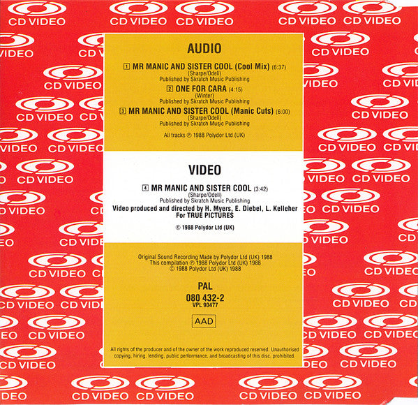 Shakatak : Mr. Manic & Sister Cool (CDV, 5", Single, PAL)
