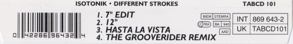 Isotonik : Different Strokes (CD, Single)