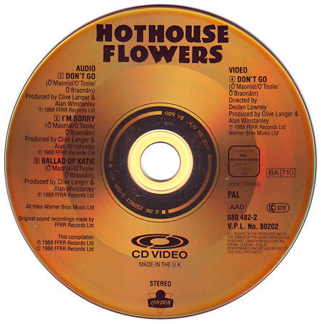 Hothouse Flowers : Don't Go (CDV, 5", Single, PAL)