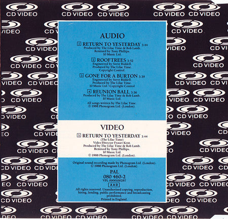 The Lilac Time : Return To Yesterday (CDV, 5", Single, PAL)