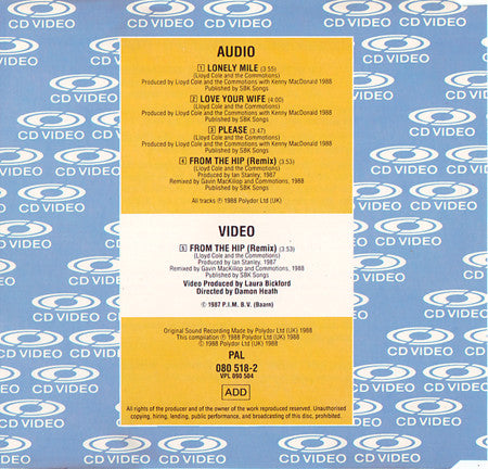 Lloyd Cole & The Commotions : From The Hip (Remix) (CDV, 5", Single, PAL)