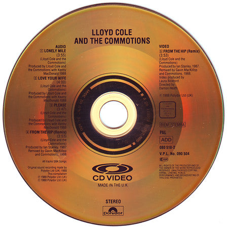 Lloyd Cole & The Commotions : From The Hip (Remix) (CDV, 5", Single, PAL)