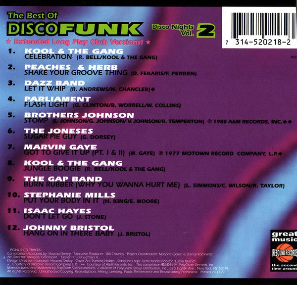 Various : The Best Of Disco Funk (Disco Nights Vol. 2) (CD, Comp, RE)