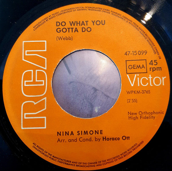 Nina Simone : Ain't Got No - I Got Life (7", Single, RE, Ora)