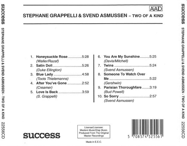 Stéphane Grappelli & Svend Asmussen : Two Of A Kind (CD, Album)