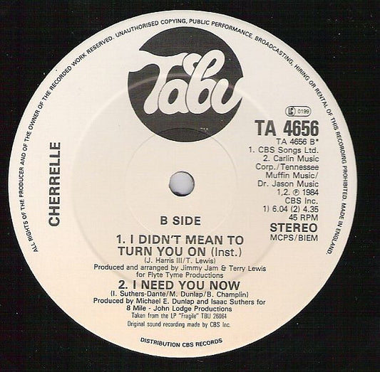 Cherrelle : I Didn't Mean To Turn You On (12")