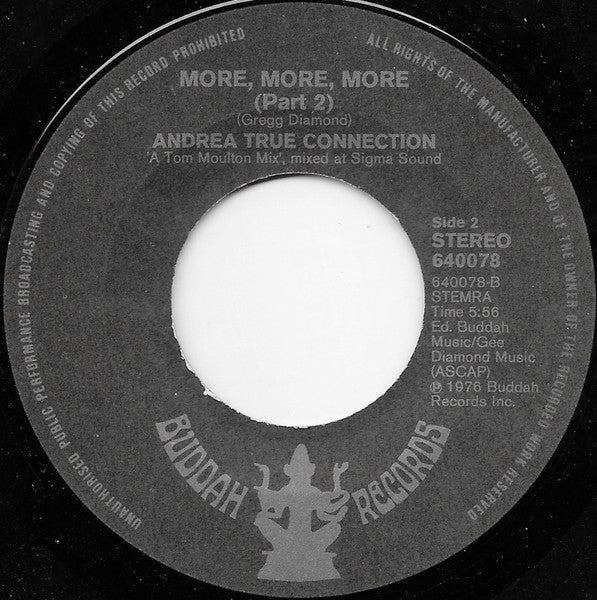 Andrea True Connection : More, More, More (7", Single)