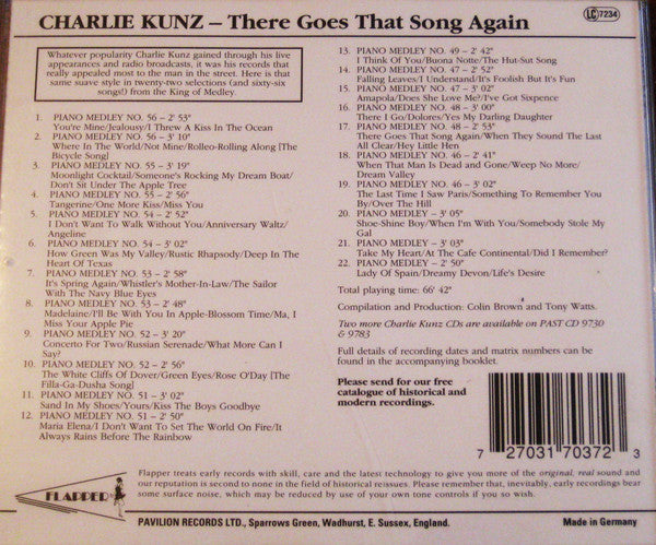 Charlie Kunz : There Goes That Song Again (CD, Comp)