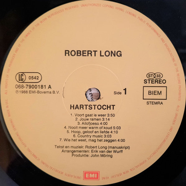 Robert Long : Hartstocht (LP, Album)