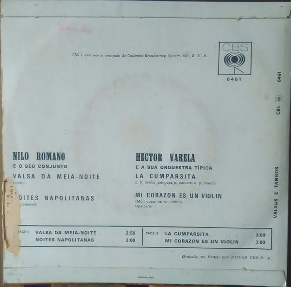 Nilo Romano Conjunto / Héctor Varela Y Su Orquesta Típica : Valsas & Tangos (7", EP)