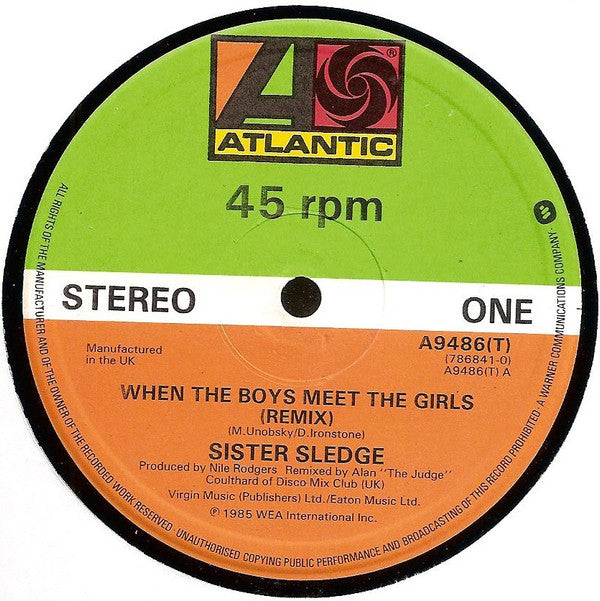 Sister Sledge : When The Boys Meet The Girls (12")