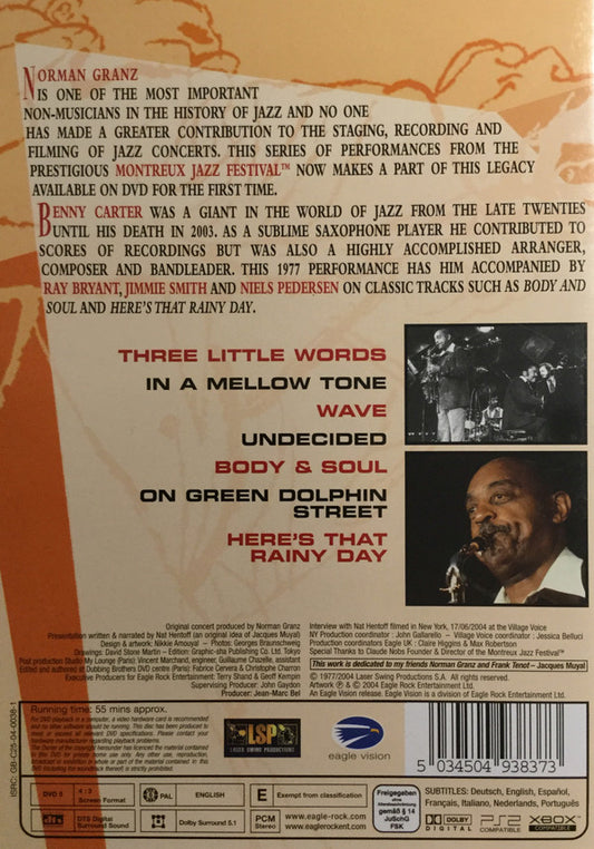 Benny Carter : Norman Granz' Jazz In Montreux Presents Benny Carter '77 (DVD-V, RM, Multichannel, PAL)