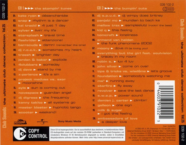 Various : Club Sounds Vol.25 - The Ultimate Dance Collection (2xCD, Comp, Copy Prot.)
