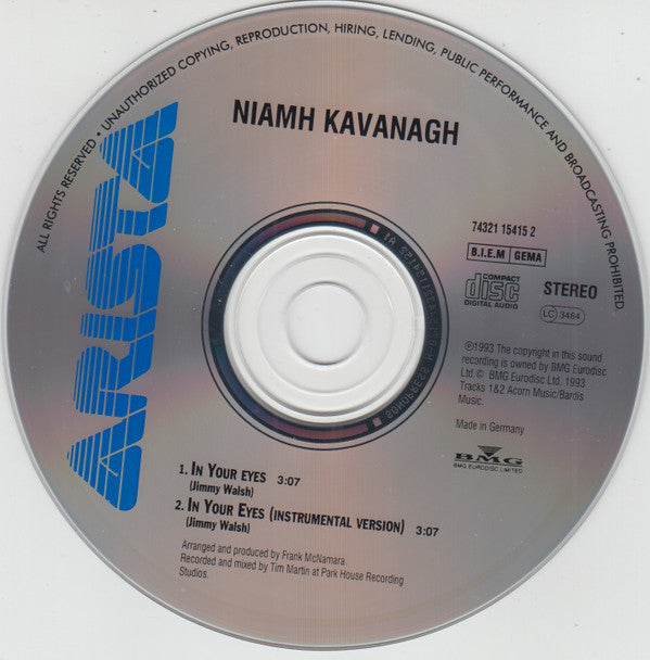 Niamh Kavanagh : In Your Eyes (CD, Single)