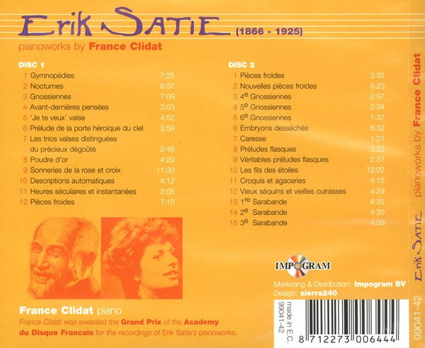 Erik Satie - France Clidat : Pianoworks By France Clidat (2xCD, Album)