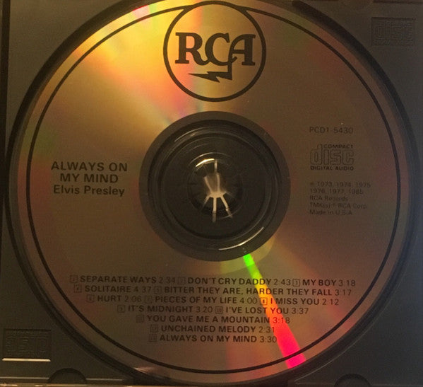 Elvis Presley : Always On My Mind (CD, Comp, RP, JVC)