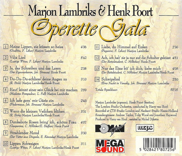 Marjon Lambriks & Henk Poort : Operette Gala (CD, Album)