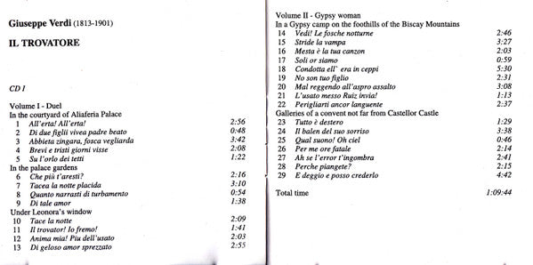 Giuseppe Verdi : Il Trovatore (The Troubadour) (2xCD, Album)
