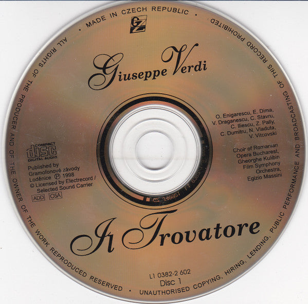 Giuseppe Verdi : Il Trovatore (The Troubadour) (2xCD, Album)