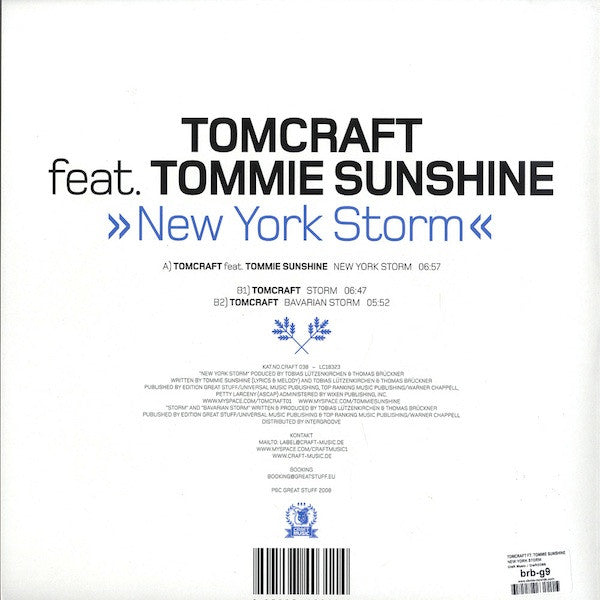 Tomcraft feat. Tommie Sunshine : New York Storm (12")