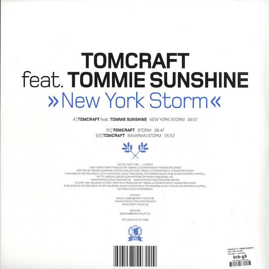 Tomcraft feat. Tommie Sunshine : New York Storm (12")