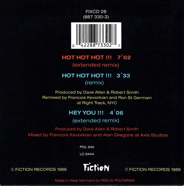The Cure : Hot Hot Hot !!! (CD, Single, Car)