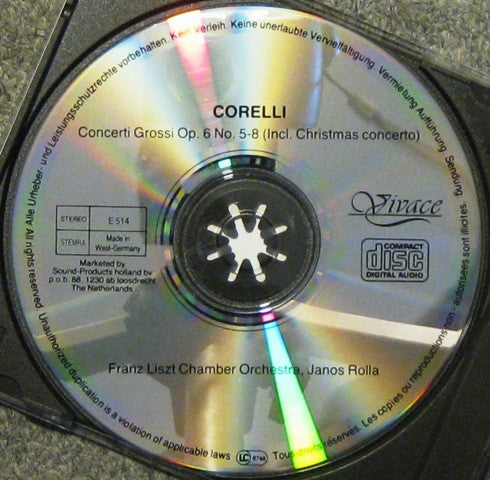 Arcangelo Corelli, Liszt Ferenc Chamber Orchestra, János Rolla : Concerti Grossi Op. 6 No. 5-8 (Incl. Christmas Concerto) (CD)