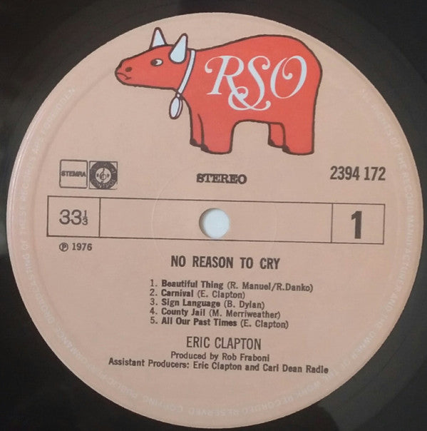 Eric Clapton : No Reason To Cry (LP, Album, Gat)